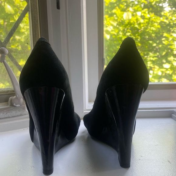 Classy, Sexy, Professional Jessica Simpson Peep Toe Wedges, Black, Size 7! ๐ โจ - Picture 4 of 11